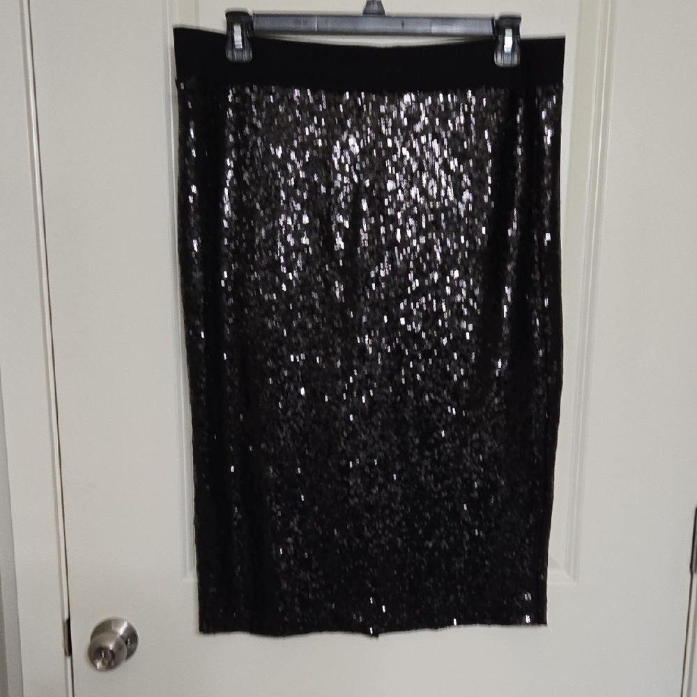 Torrid Black Sequin Pencil Skirt